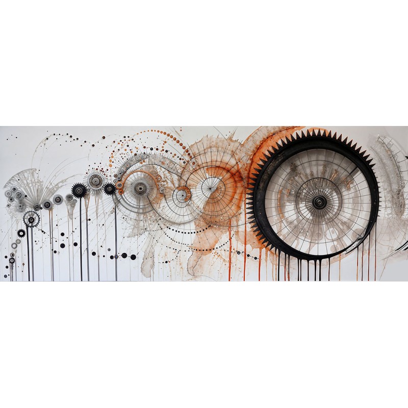 Coulée et mécanisme - Collection Spirales (Impression Aluminium 105x40cm)